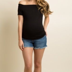 Maternity jean shorts
